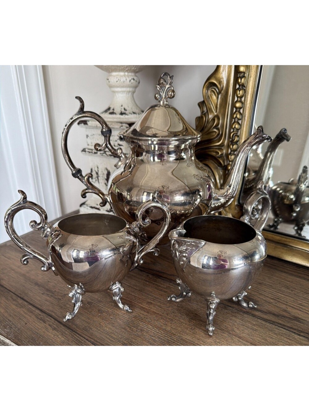 Birmingham Silver Company 3-Piece Silverplate Set Piece Silver on Copper